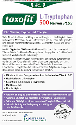 L-Tryptofaan 500 tabletten, 20 stuks