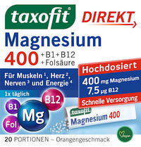 Magnesium 400 + B1 + B6 + B12 + Foliumzuur 800 Direct Granulaat 20 stuks, 40 g