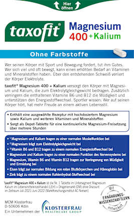 Magnesium 400 + Kalium Tabletten 30 stuks, 63 g