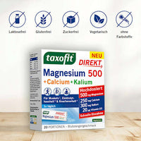Magnesium 500 + Calcium &amp; Kalium Direct Granulaat 20 stuks, 62 g