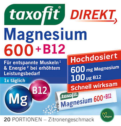 Magnesium 600 + B12 Direct Granulaat 20 stuks, 40 g