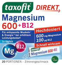 Magnesium 600 + B12 Direct Granulaat 20 stuks, 40 g