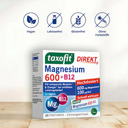 Magnesium 600 + B12 Direkt-Granulat 20 St, 40 g