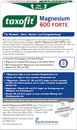 Magnesium 600 Forte Depot Tabletten 30 St, 51,2 g