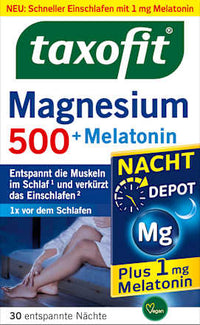 Magnesium Night 500 + Melatonine Tabletten 30 stuks, 47,9 g