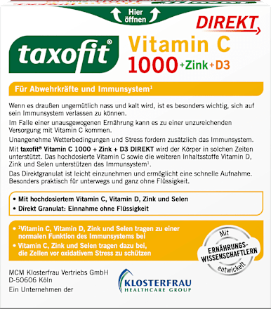 Vitamin C + Zink + D3 Direktgranulat 20 St, 60 g