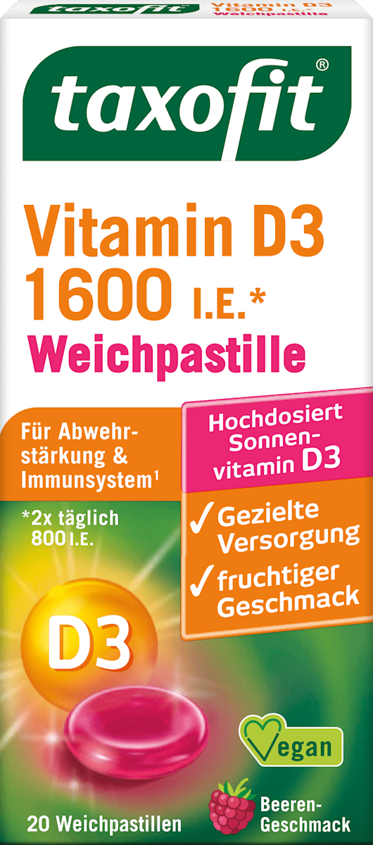 Vitamin D 3 1600 I.E. Weichpastillen 20 St, 20 g