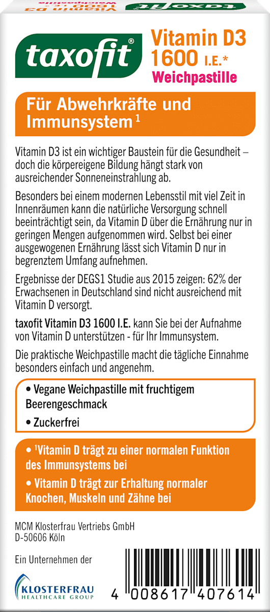 Vitamin D 3 1600 I.E. Weichpastillen 20 St, 20 g