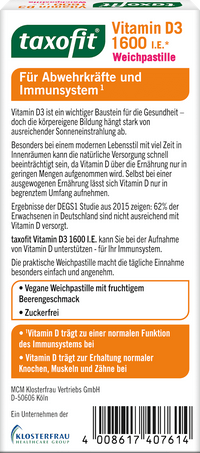 Vitamin D 3 1600 I.E. Weichpastillen 20 St, 20 g