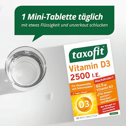Vitamine D3 2500 IE tabletten 50 stuks, 7,7 g