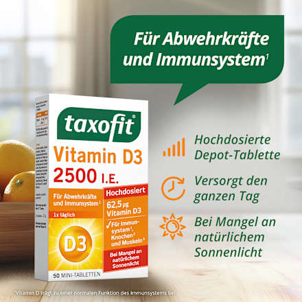 Vitamin D3 2500 I.E. Tabletten 50 St, 7,7 g