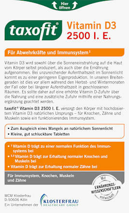 Vitamine D3 2500 IE tabletten 50 stuks, 7,7 g
