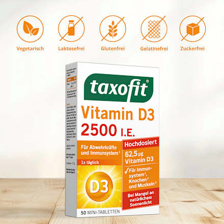 Vitamin D3 2500 I.E. Tabletten 50 St, 7,7 g