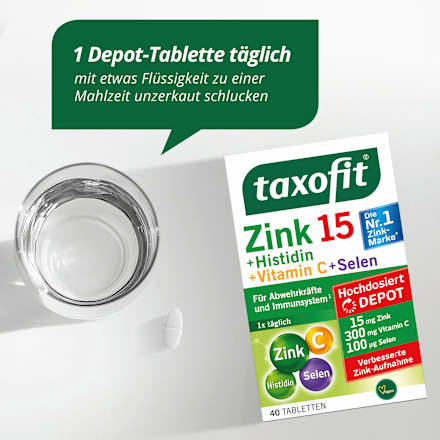 Zink + Histidine + Vitamine C + Selenium Tabletten 40 stuks, 31,2 g