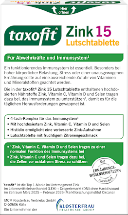 taxofit Zink Lutschtabletten 20 St, 27 g