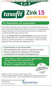 taxofit Zink Lutschtabletten 20 St, 27 g