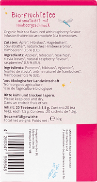 Kindertee Himbeertraum (20 Beutel), ab 1 Jahr, 30 g