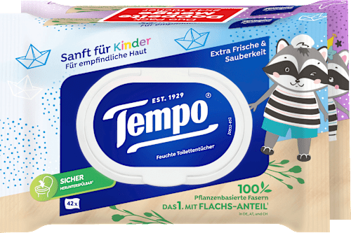 Vochtige toiletdoekjes, zacht voor kinderen (2x42 stuks), 84 stuks