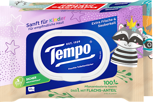 Vochtige toiletdoekjes, zacht voor kinderen (2x42 stuks), 84 stuks