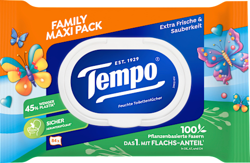 Vochtig toiletpapier familie maxi-verpakking, 84 stuks