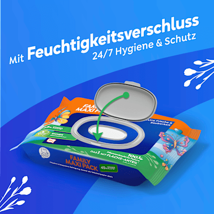Vochtig toiletpapier familie maxi-verpakking, 84 stuks