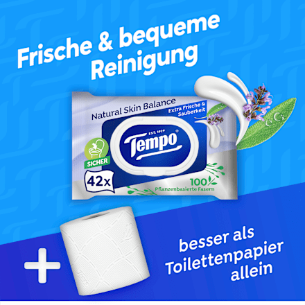 Natural Skin Balance vochtig toiletpapier, 42 stuks