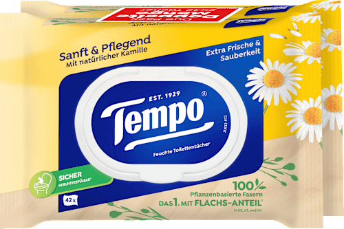 Vochtig toiletpapier zachte &amp; verzorgende kamille (2x42 stuks), 84 stuks