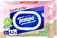 Vochtig toiletpapier mild &amp; puur (2x42 stuks), 84 stuks