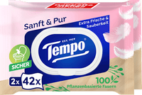 Vochtig toiletpapier mild &amp; puur (2x42 stuks), 84 stuks