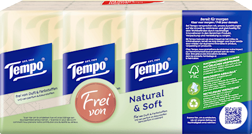 Natuurlijke en zachte tissues (12x9 stuks), 108 stuks