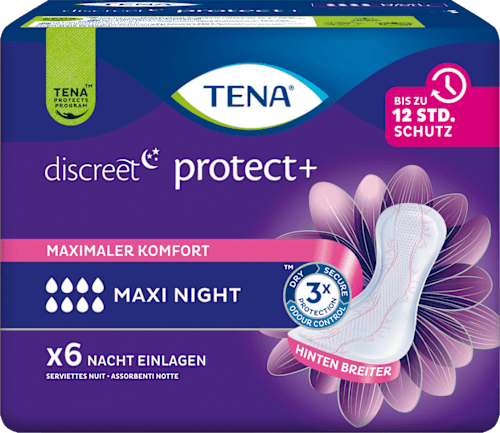 discrete Maxi Nacht Incontinentie Pads, 6 stuks