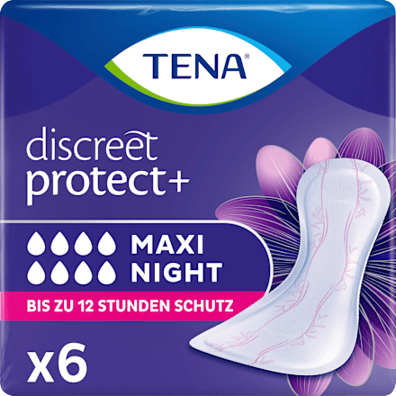 discrete Maxi Nacht Incontinentie Pads, 6 stuks