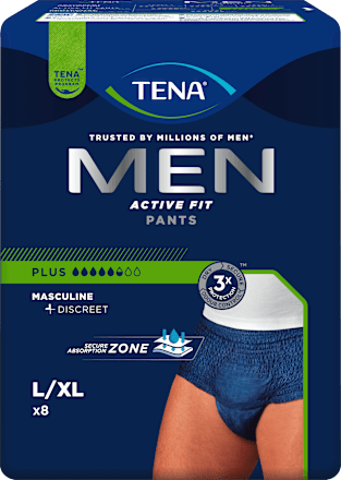Heren Incontinentiebroeken Plus maat L/XL, 8 stuks