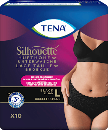 Pants Inkontinenz Silhouette schwarz Gr. L, 10 St