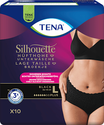 Incontinentiebroek Silhouette zwart maat L, 10 stuks