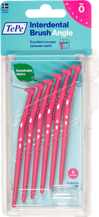 Interdentale ragers Hoek roze 0,4 mm ISO 0, 6 stuks