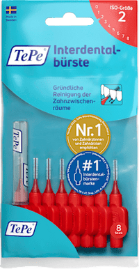 Interdentalbürsten rot 0,5 mm ISO 2, 8 St