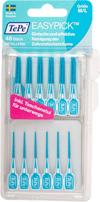 Interdentalpicks Easypick blau metalfrei M/L, 48 St