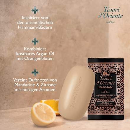 Seifenstück Hammam, Arganöl & Orangenblüte, 125 g