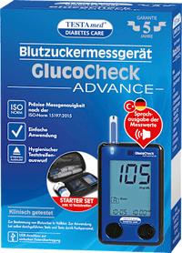 GlucoCheck ADVANCE bloedglucosemeter met spraakuitvoer, 1 st.