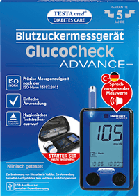 GlucoCheck ADVANCE bloedglucosemeter met spraakuitvoer, 1 st.