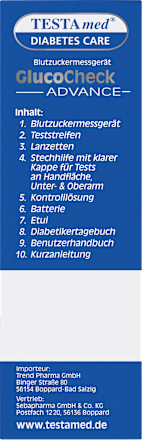 GlucoCheck ADVANCE Blutzuckermessgerät mit Sprachausgabe, 1 St