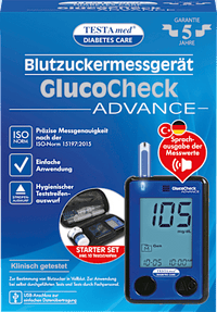 GlucoCheck ADVANCE bloedglucosemeter met spraakuitvoer, 1 st.