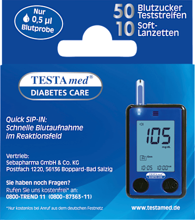 Glucocheck ADVANCE Kombipackung 50 Blutzucker-Teststreifen + 10 Lanzetten, 50 St