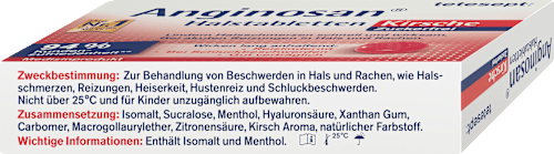 Anginosan Halstabletten Kirsche zuckerfrei, 20 St