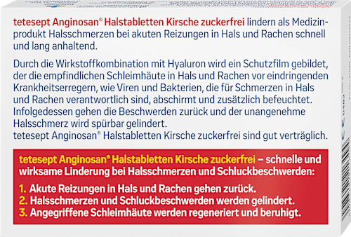 Anginosan Halstabletten Kirsche zuckerfrei, 20 St