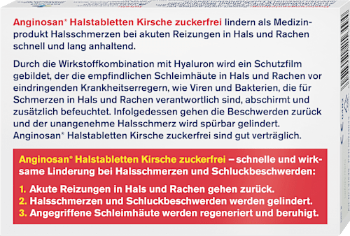 Anginosan Halstabletten Kirsche zuckerfrei, 20 St