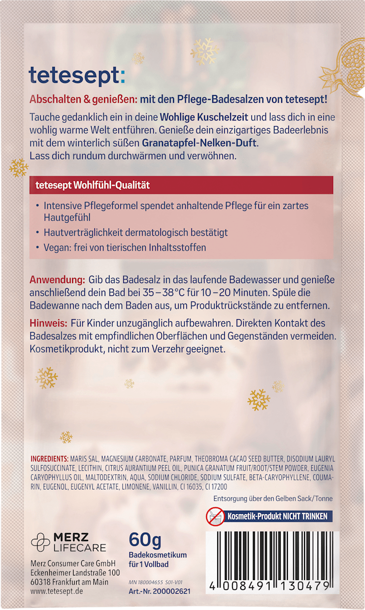 tetesept Badesalz Wohlige Kuschelzeit, 60 g