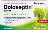 tetesept Doloseptin akut Halsschmerztabletten Minze, 24 St