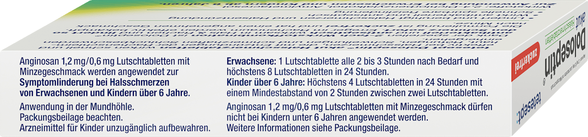 tetesept Doloseptin akut Halsschmerztabletten Minze, 24 St